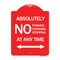 Signmission Absolutely No Parking Standing or Stopping at Anytime with Bidirectional Arrow, A-DES-RW-1824-24359 A-DES-RW-1824-24359 - alternate 1